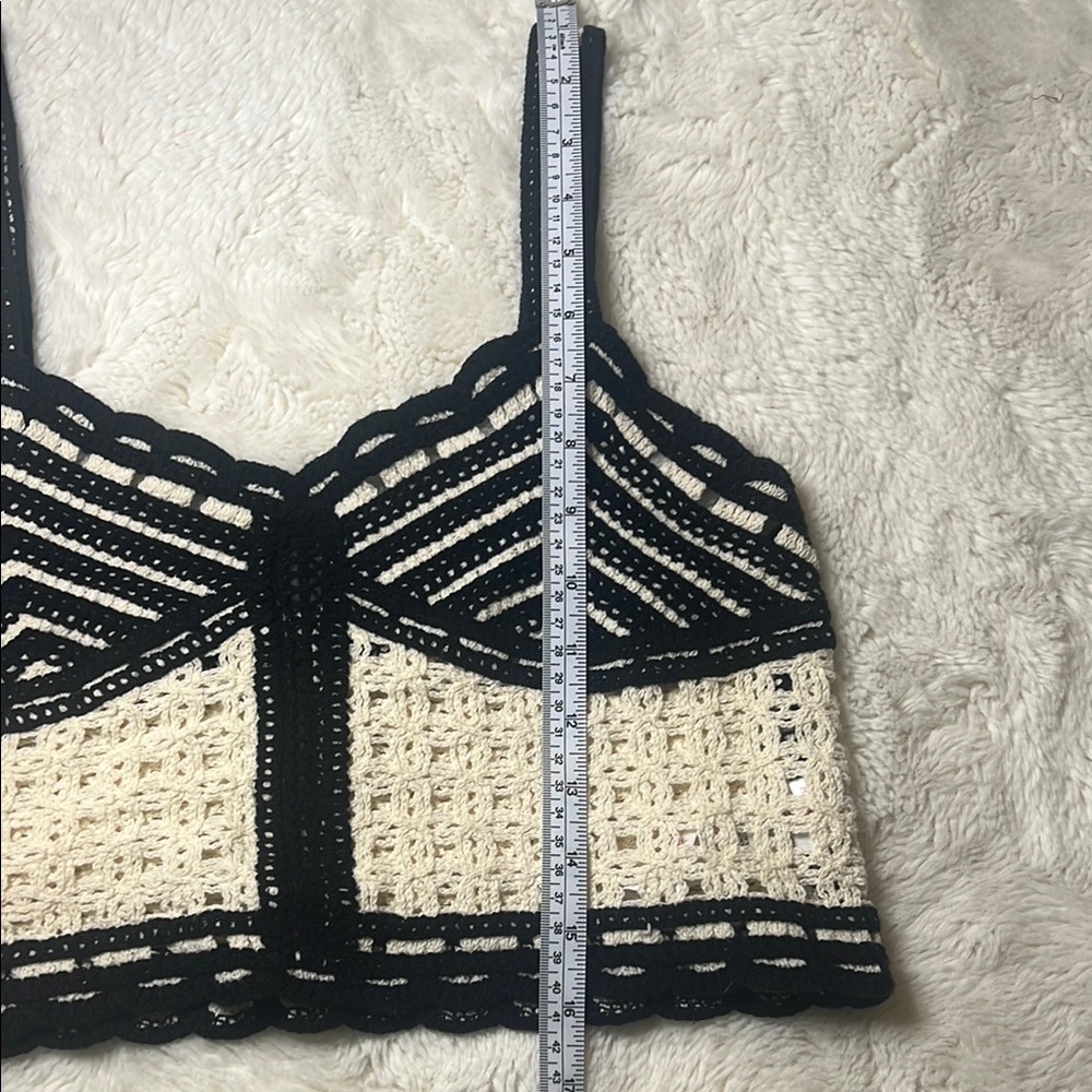 Jason Wu Black and cream Crochet Crop Top - Picture 8 of 8
